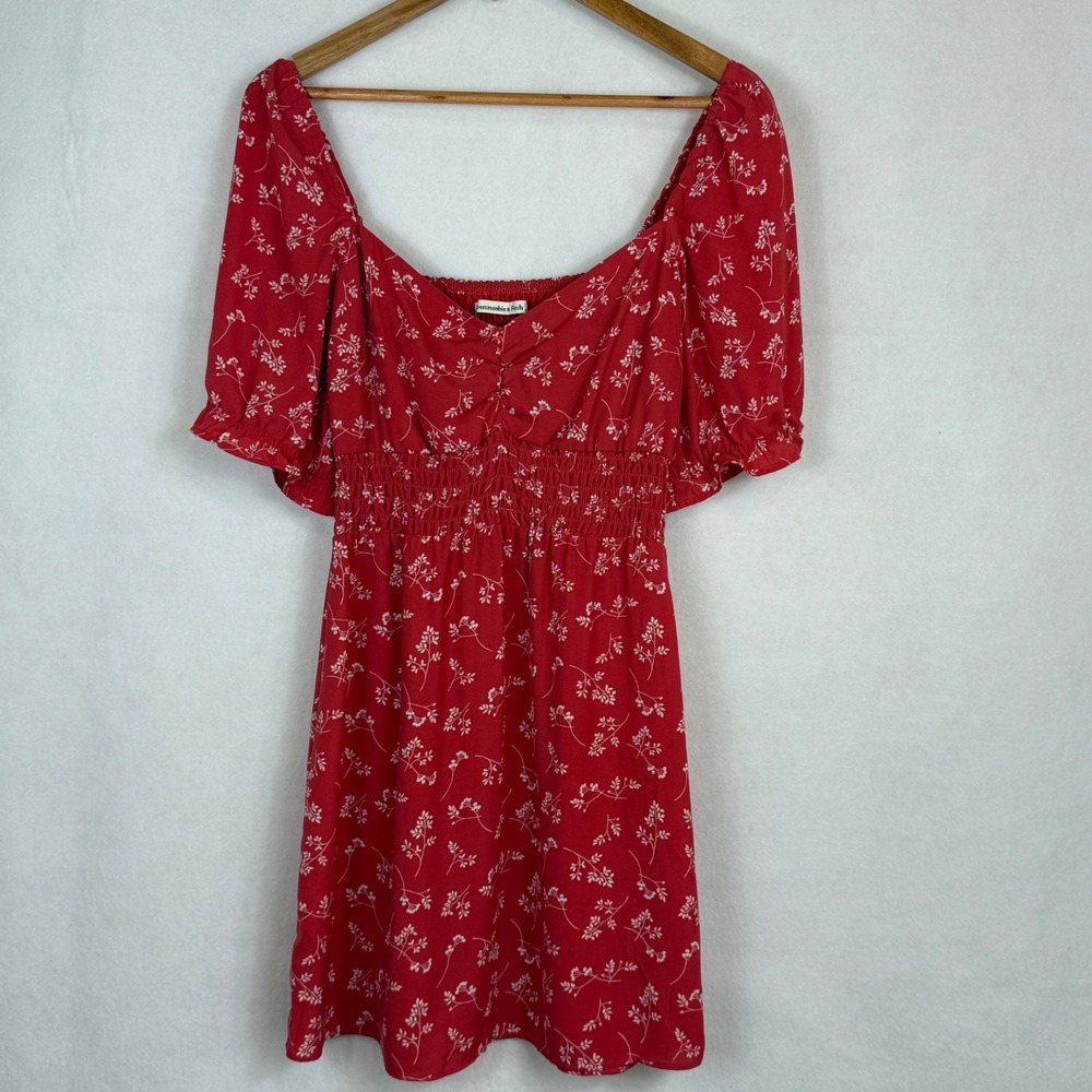 Abercrombie & Fitch Floral Print Mini Dress‎ Puff Sleeve Sz M Cottagecore